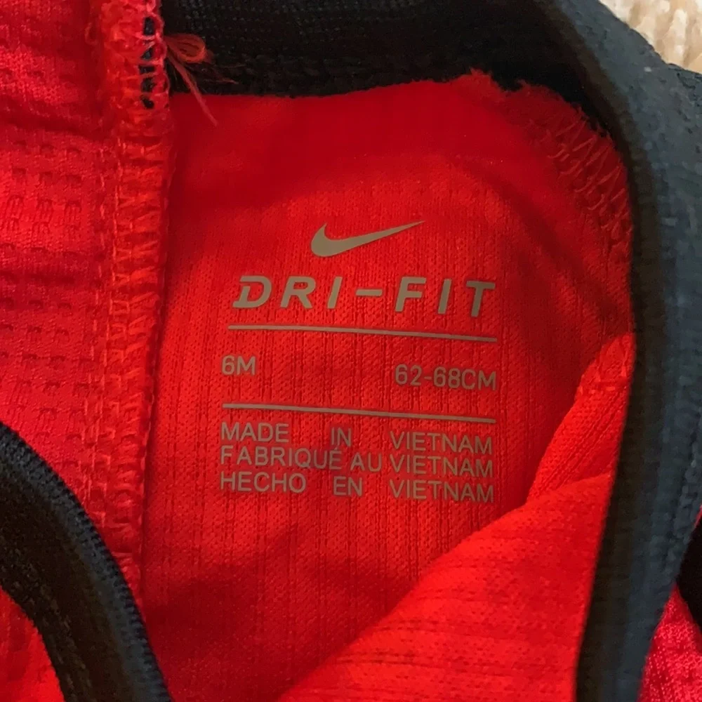 NWT Nike Baby 6M Bodysuit Onesie Football Red Black